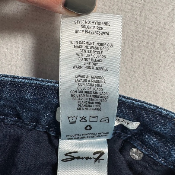 Seven 7 Jeans Womens 14 Blue Slim Straight High Rise Dark Wash - Picture 6 of 13